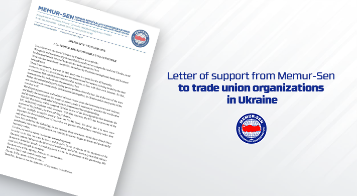 Letter of support from Memur-Sen to trade union organizations in Ukraine