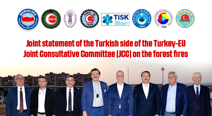 Joint statement of the Turkish side of the Turkey-EU Joint Consultative Committee (JCC) on the forest fires