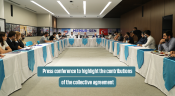 Press conference to highlight the contributions of the collective agreement